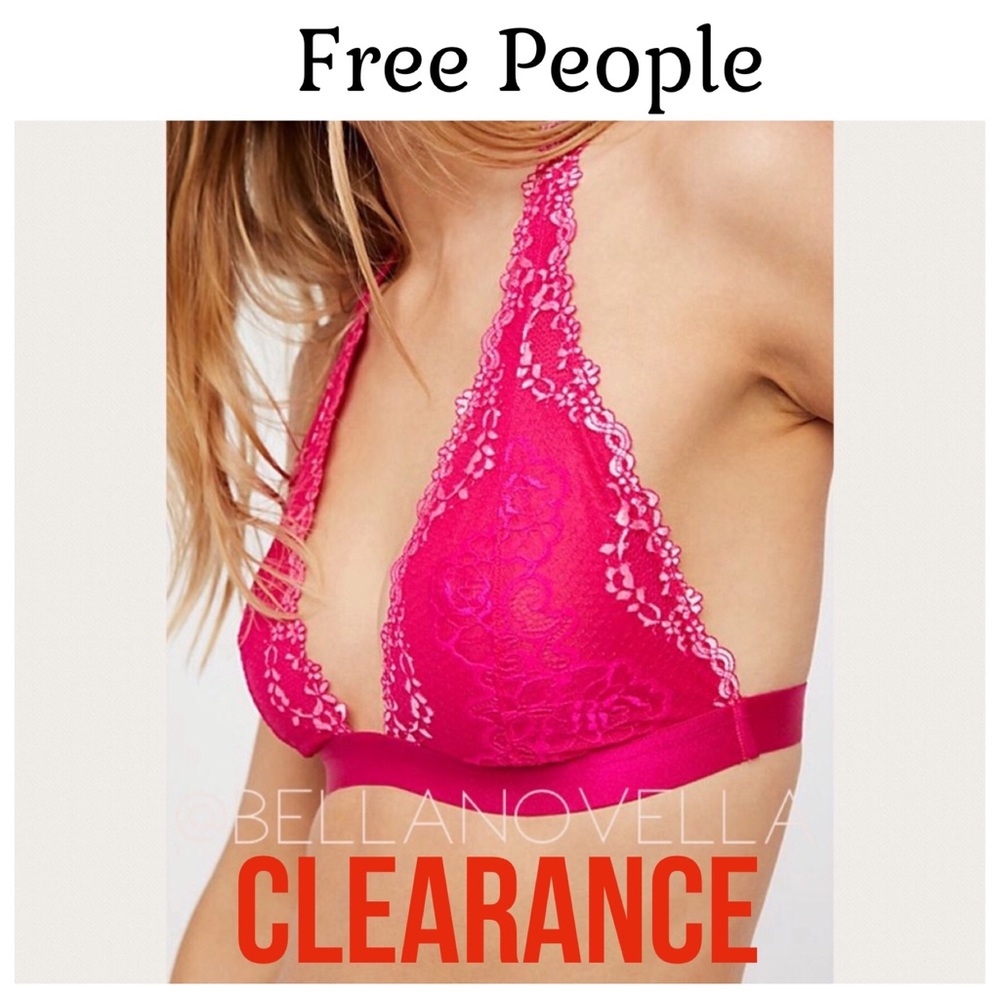 FREE PEOPLE ELLE Halter Bralette Pink sz Small